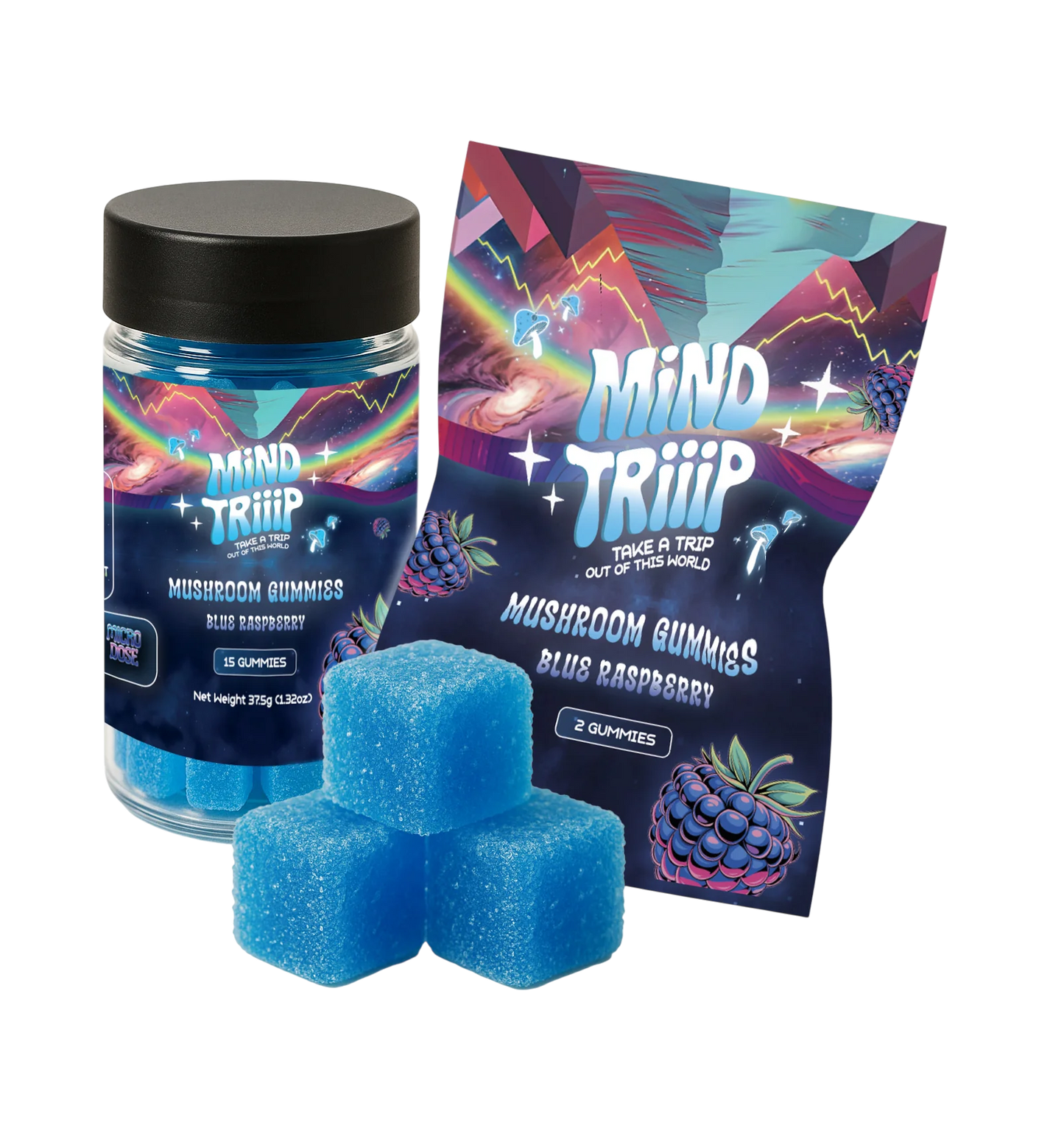 Mind Trip Mushroom Gummies – Blue Raspberry
