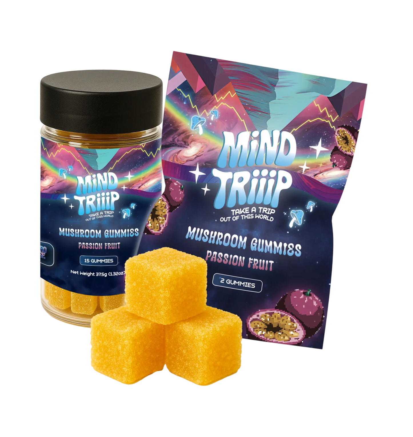 Mind Trip Mushroom Gummies – Passion Fruit