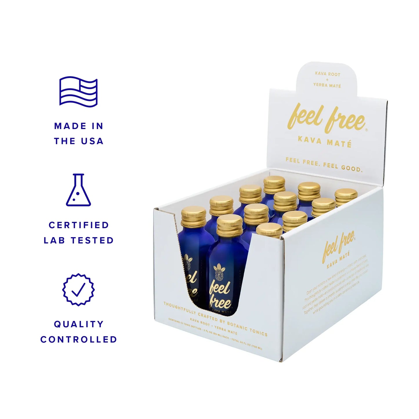 feel free Kava Maté tonic 2-Oz Bottle 12-Pack